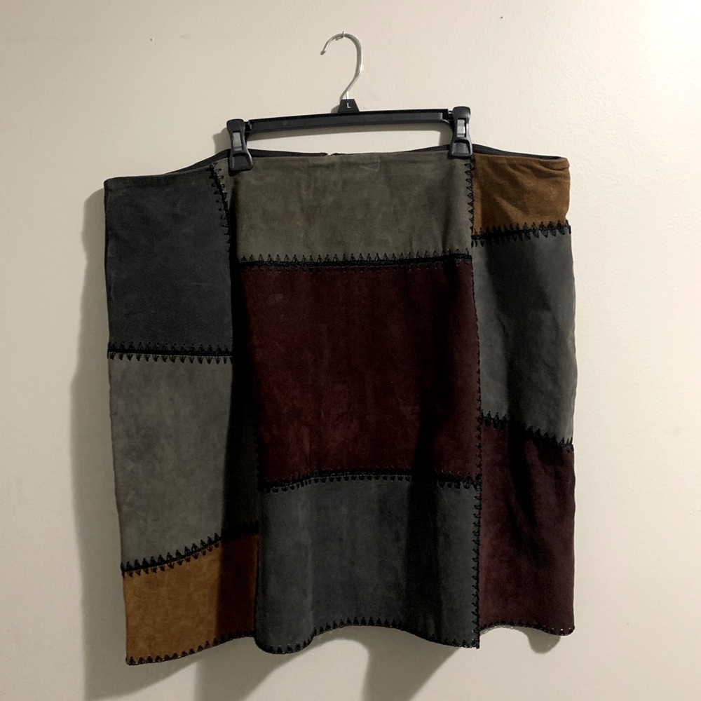 Eloquii Patchwork Leather Skirt Size 22